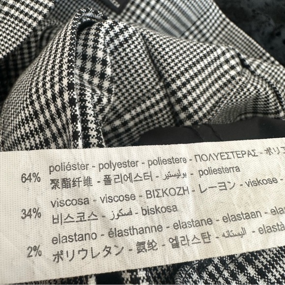 ZARA Plaid Pleated High Waist Paperbag Pants Belt (Size:XS) - Picture 9 of 10